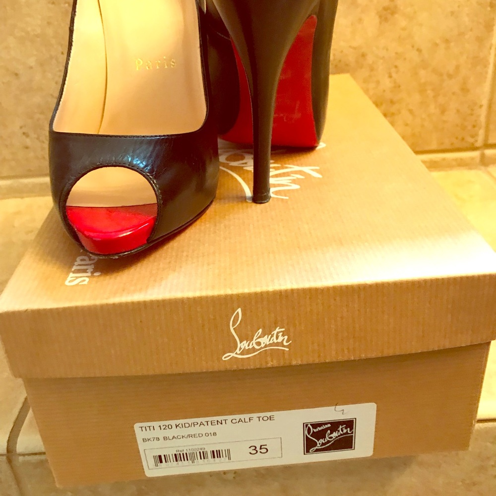 Authentic Christian louboutin red peep toes